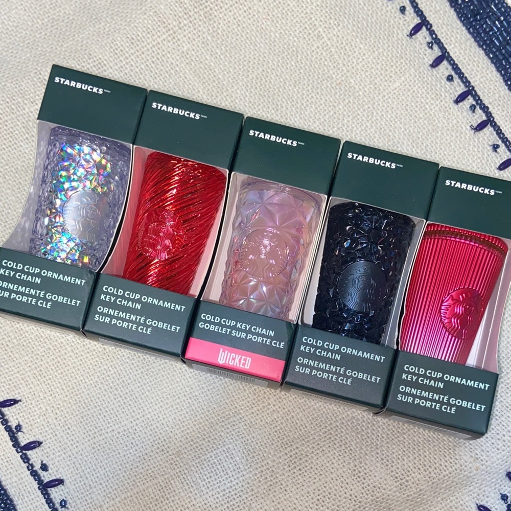 Starbucks Colorful Cold Cup Key Chain Set